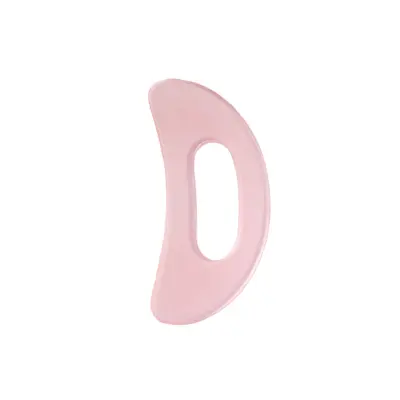 Ergonomska mala zakrivljena gua sha pločica od smole, ružičasta