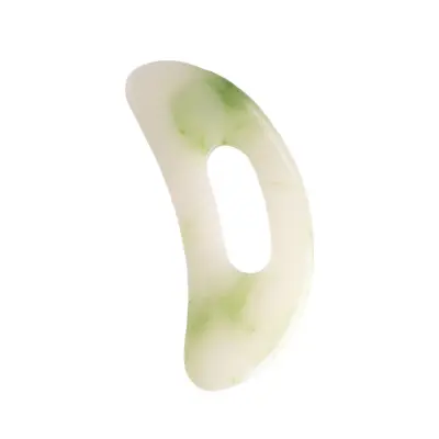 Gua Sha pločica od smole za lice i tijelo, ergonomski oblik Green