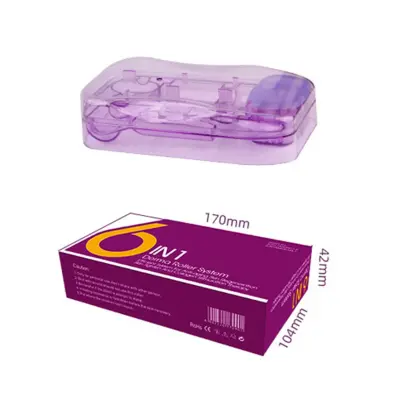 6-u-1 Multifunkcionalni kućni derma valjak za lice i tijelo Purple+white