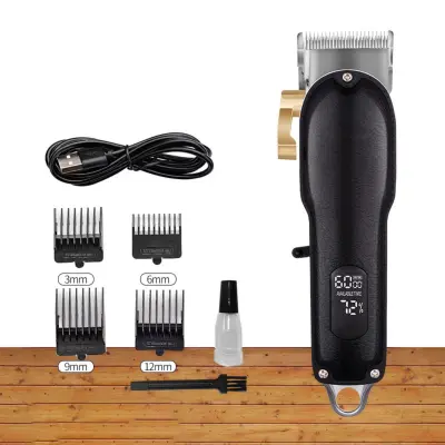 Električna mašinica, samooštreća inox oštrica, 4 nivoa, LCD, 11V-240V Black