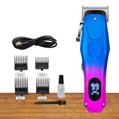 Električni trimer s samooštrećim čeličnim oštricama, LCD Blue