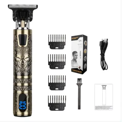Vintage punjivi bežični šišač pompadour s titan oštricom i LED