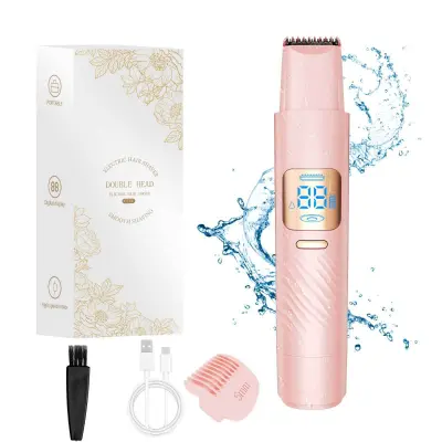 2-u-1 trimer i folijski brijač za tijelo, keramičke i čelične oštrice Pink