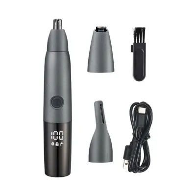 Višenamjenski električni trimer za nos 3-u-1, inox oštrica, USB-C Black