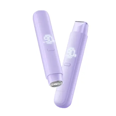 Dvoglavni vodootporni električni brijač s LED zaslonom Purple