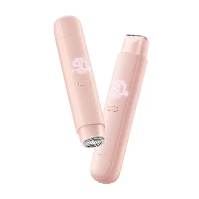Dvoglavni vodootporni električni brijač s LED zaslonom Pink