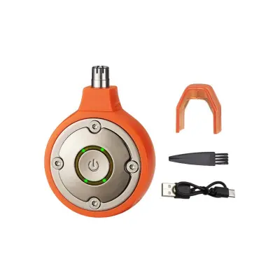 Punjivi električni trimer za nos s 360° oštricama, 60 min Orange