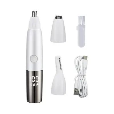 Višenamjenski električni trimer za nos 3-u-1, inox oštrica, USB-C White