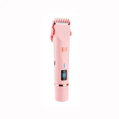 Trimer s dvostrukom glavom, keramički nož, LED, Type-C, vodootporan Pink