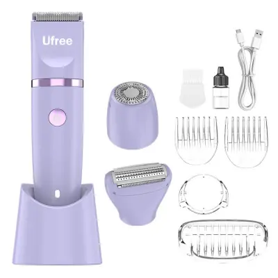 3-u-1 električni trimer, magnetne izmjenjive glave, IPX7 vodootporan Purple