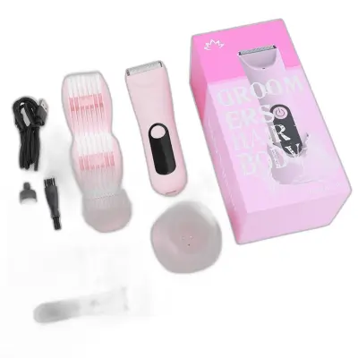 Prijenosni trimer za tijelo s postoljem 6500 RPM, IPX7 vodootporan Pink