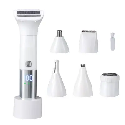6-u-1 električni trimer, USB punjiv, precizno oblikovanje lica White