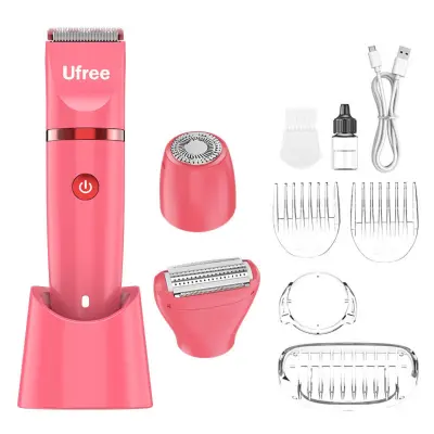 3-u-1 električni trimer, magnetne izmjenjive glave, IPX7 vodootporan Rose red