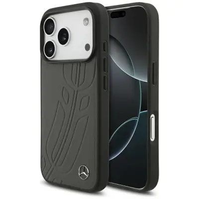Mercedes kožni MagSafe etui s velikim lovorovim uzorkom za iPhone 17 Pro
