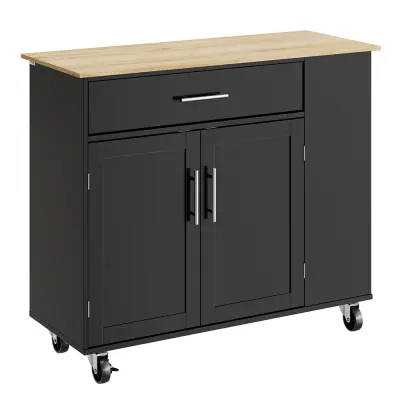 Kuhinjski otok Spremanje Boja Crna Drvo 99x40x84.3cm FKW133-SCH
