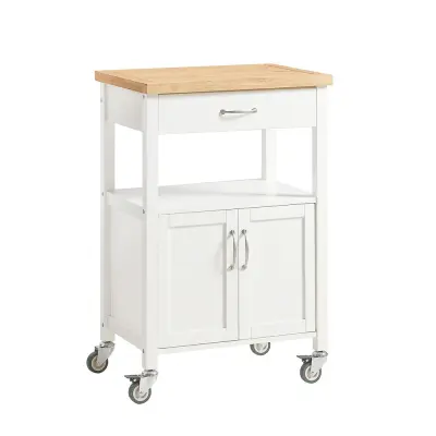 Kuhinjski kolica Ladica Vrata Polica Boja Bijela Drvo 60x45x92cm FKW22-II-WN