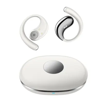 Bežične Bluetooth slušalice otvorenih ušiju 6.0 — dvostrani stereo, kućište za punjenje 4000mAh Bijela