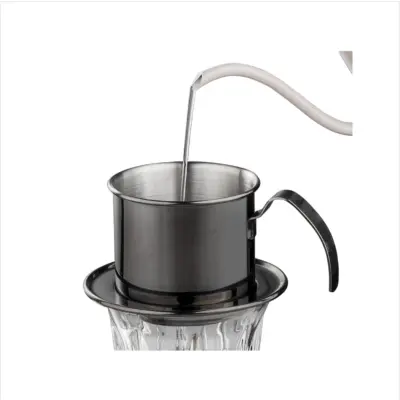 304 nehrđajući čelik pour-over filter s distribucijskom pločom Black