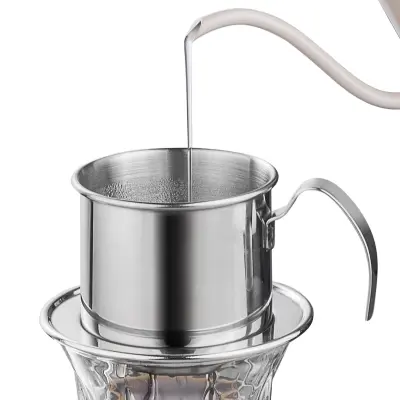 304 nehrđajući čelik pour-over filter s distribucijskom pločom Silver