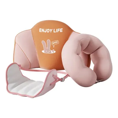 Prijenosni set U-jastuk, lumbalna potpora i podloga, PVC Pink