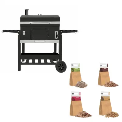 XXL BBQ roštilj za pušnicu i drvna sječka/komadi