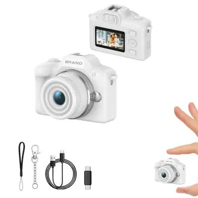 Mini DSLR-stil kamera: Prava 1080P/30fps, 5MP senzor, 1.47 inch ekran White