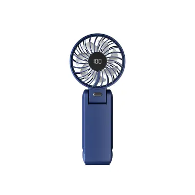 Prijenosni vratni ventilator s vrpcom, digitalni zaslon i 100 brzina Plava