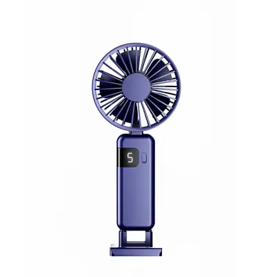 Sklopivi ventilator s digitalnim zaslonom i nošenjem oko vrata Plava