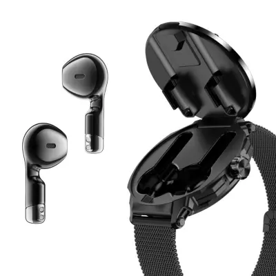 2-u-1 TWS pametni sat s ugrađenim slušalicama i Bluetooth 5.3 Black