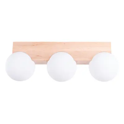 Stropna lampa BULBO 3 prirodno drvo
