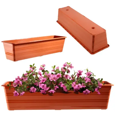 Balkovski lonec 60 cm Cvetlični lonec Balkovski terakotni cvetlični lonec