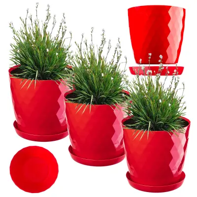 cvetlični lonec, pokor za cvetlični lonec, 25 cm, stojalo za rože, ređa plastika, 3 kosi.