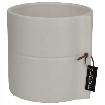 Keramički cvetlični lonec, cvetlični lonec, okrugli siv, 13 cm