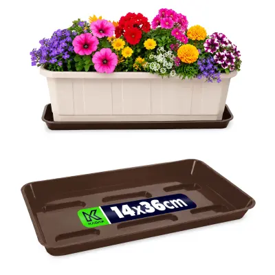 Stojalo za cvjetne lončke 40 cm, balkonsko korito, plastični pladenj