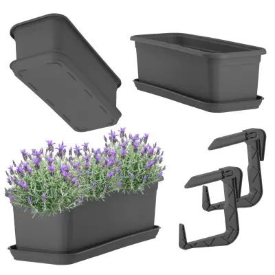 Balkonski lonec 40 cm, stojalo za cvetlične lonce, rihanki, balkon