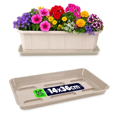 Stojalo za cvjetne lončke 40 cm, balkonsko korito, plastični pladenj