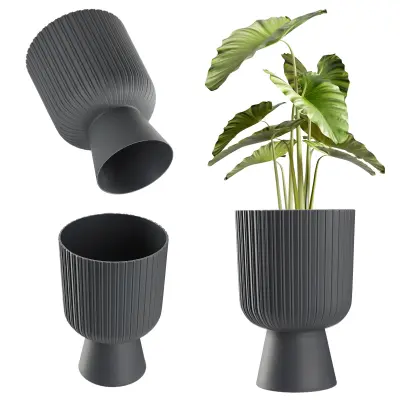 cvetlični lonec, cvetlični lonec, trata, plastični pokor, 18 cm, stojalo za rože, siva