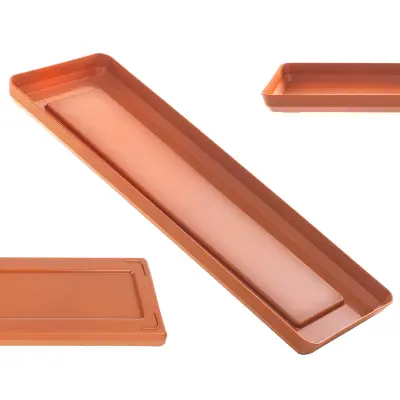 Stojalo za cvetlični lonček 40 cm pravokotni pladenj opečnato redva plastika