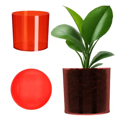 Okrogel plastik cvjetni lonec 15 cm redec