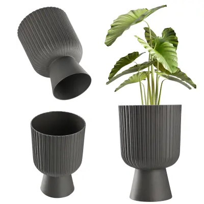 cvetlični lonec, cvetlični lonec, trata, plastični pokor, 14 cm, stojalo za rože, sivo