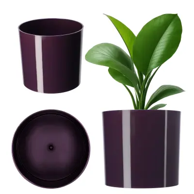 Okrogel cvjetni lonec Plastika 13,5 cm Vijolična