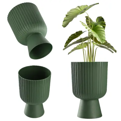 Cvetlični lonec za tratu, plastični pokor, 18 cm, stojalo za rože, zelene boje