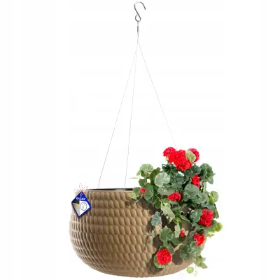 cvetlični lonec z vstavkom, obešen rogogel, za balkon, terazo, bež, 29,5 cm