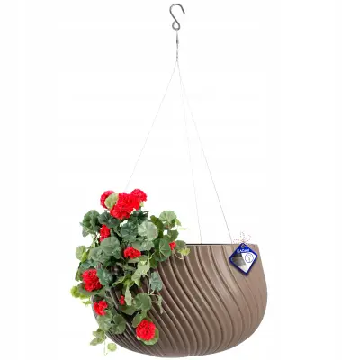 cvetlični lonec z vstavkom, obešen rogogel, za balkon, terazo, bež, 29,5 cm