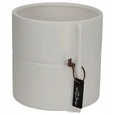 Keramički cvetlični lonec, cvetlični lonec, okrugli, siv, 17 cm