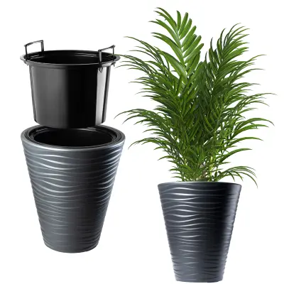 cvetlični lonec 30 cm pokor z wojkom antracit plastika