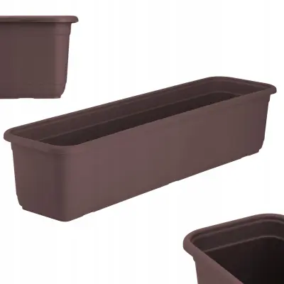 Balkonski lonec 60 cm, cvjetni lonec, balkonski rjav
