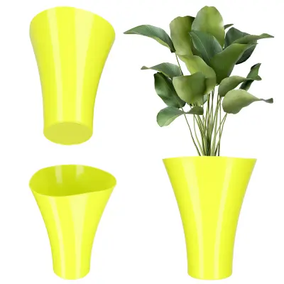 cvetlični lonec, cvetlični lonec, pokor za rastne, stojalo za rože, plastika, rumena, 16,5 cm