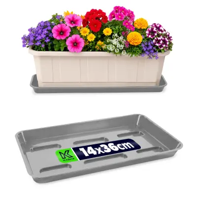Stojalo za cvjetne lončke 40 cm, balkonsko korito, plastični pladenj