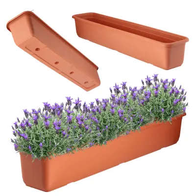 balkonski cvetlični lonec 80 cm plastik podolgovat cvetlični lonec